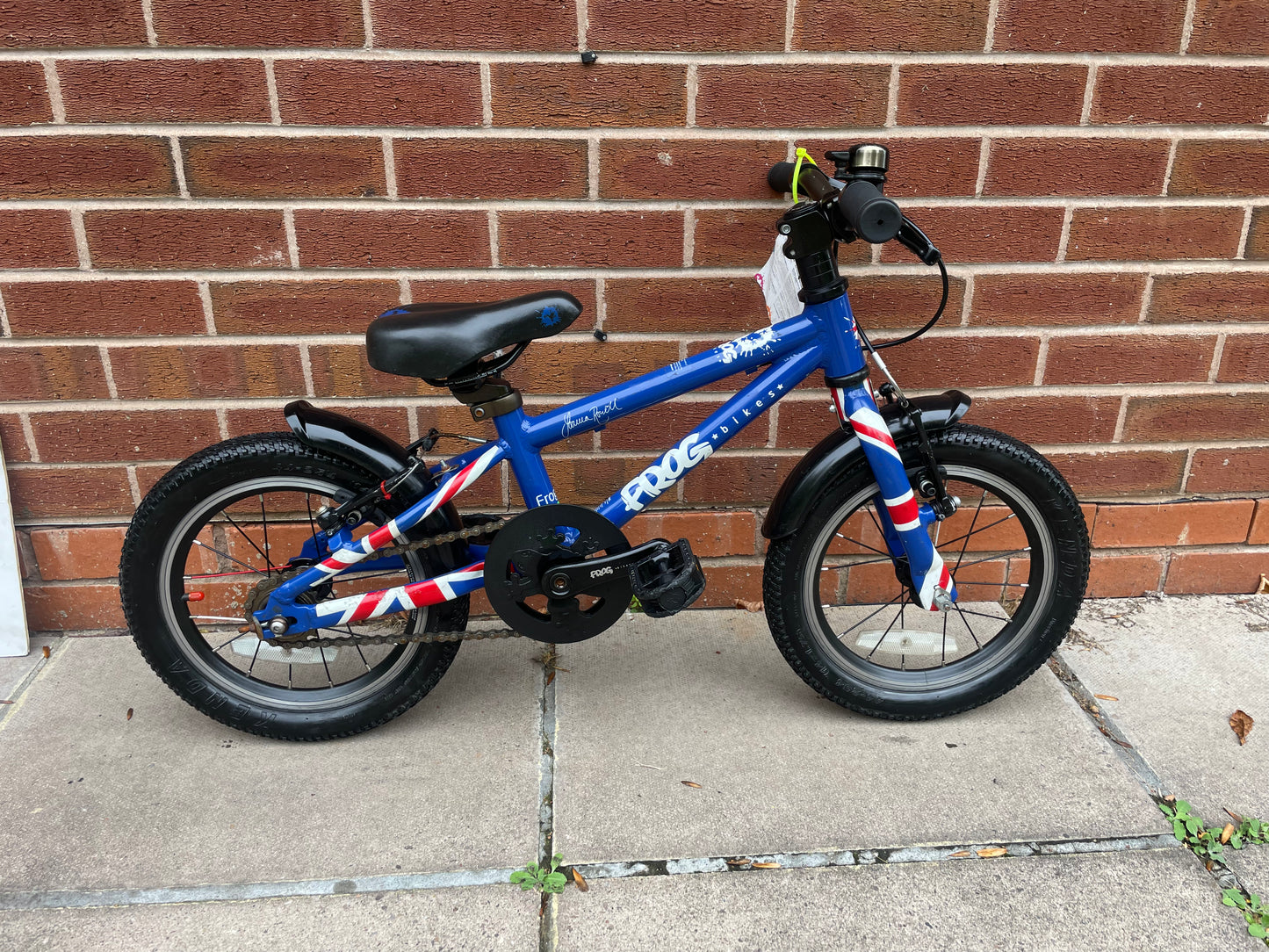 A Pre Loved Frog Bike For Sale Blue Frog 43, 14” wheels, V brakes, mudguards, very lightweight, nationwide delivery is available.
