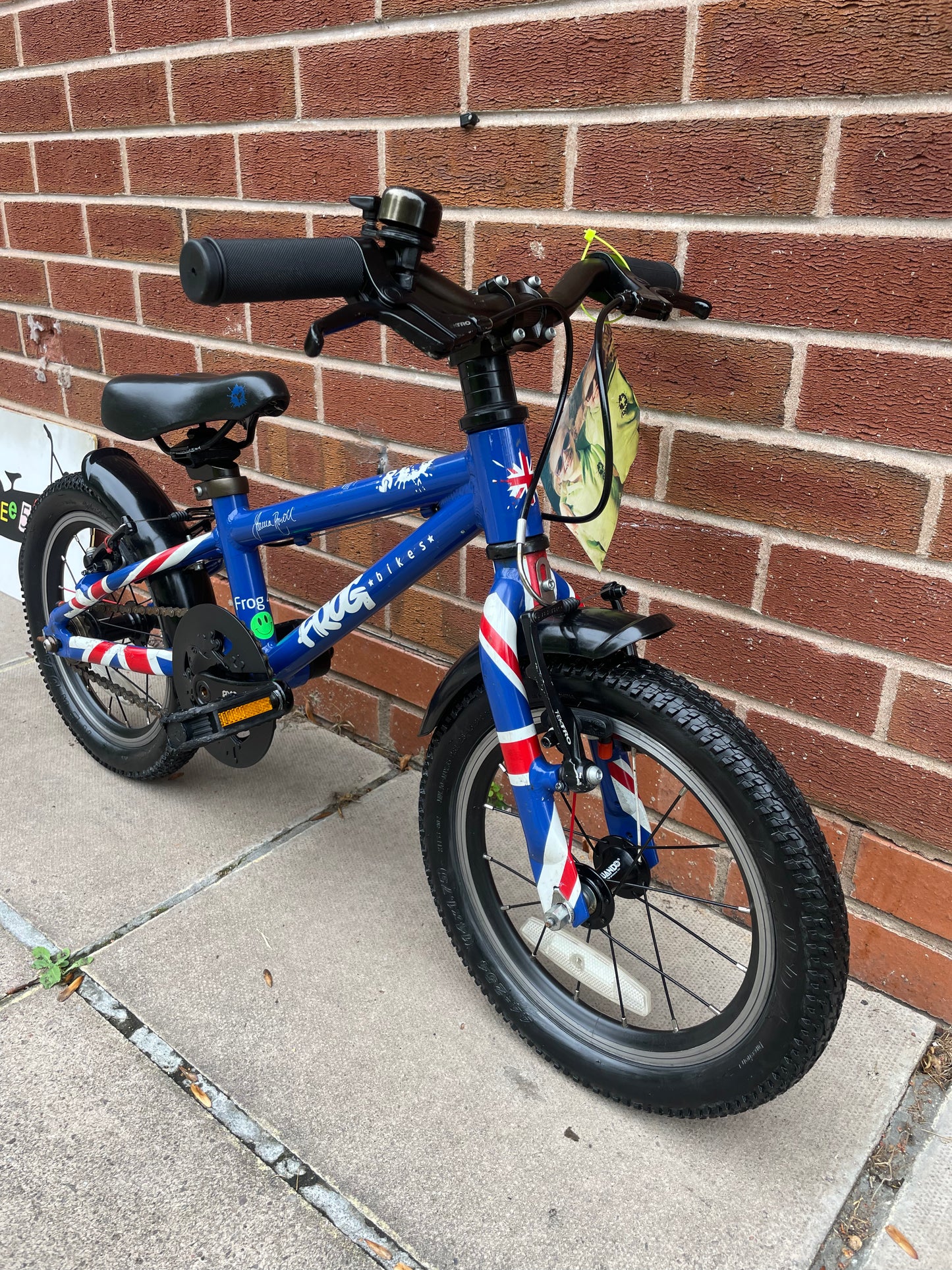 A Pre Loved Frog Bike For Sale Blue Frog 43, 14” wheels, V brakes, mudguards, very lightweight, nationwide delivery is available.