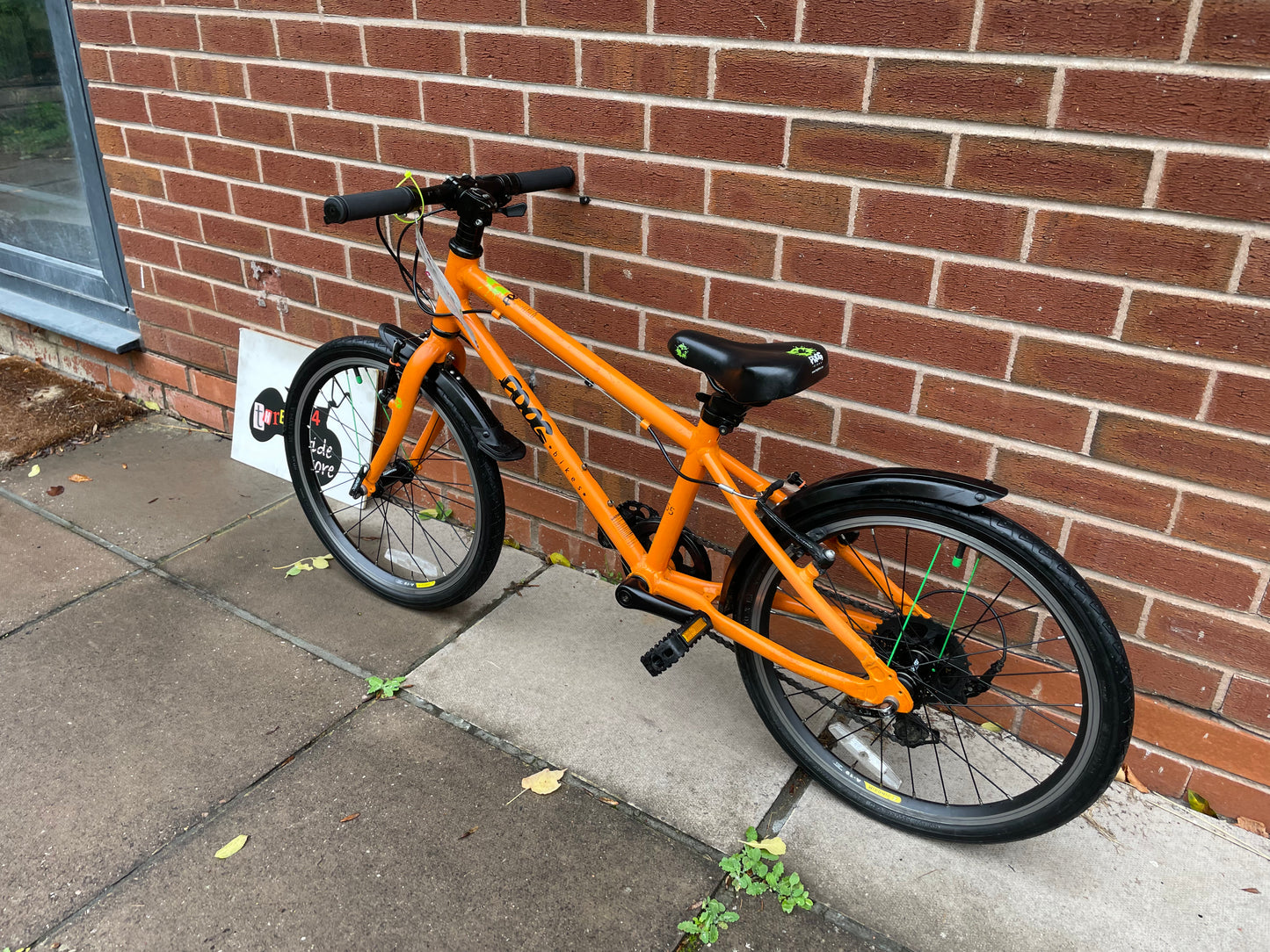 A Pre Loved Frog Bike For Sale, Orange Frog 55, 20” wheels, 8 speed, V brakes, mudguards, very lightweight, nationwide delivery is available.