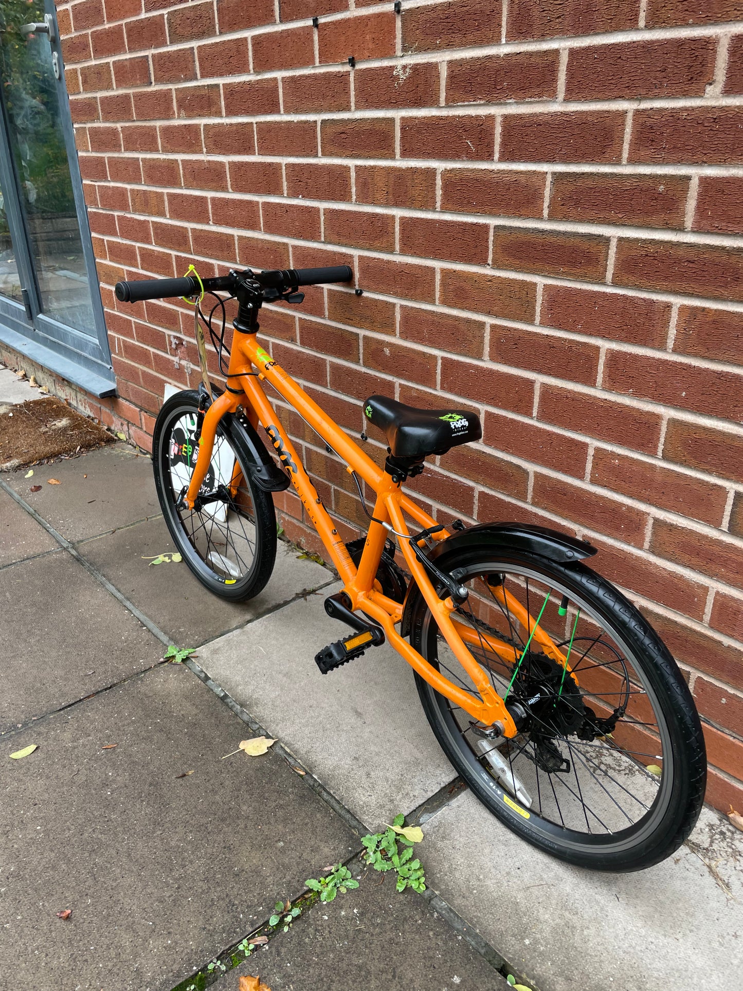 A Pre Loved Frog Bike For Sale, Orange Frog 55, 20” wheels, 8 speed, V brakes, mudguards, very lightweight, nationwide delivery is available.