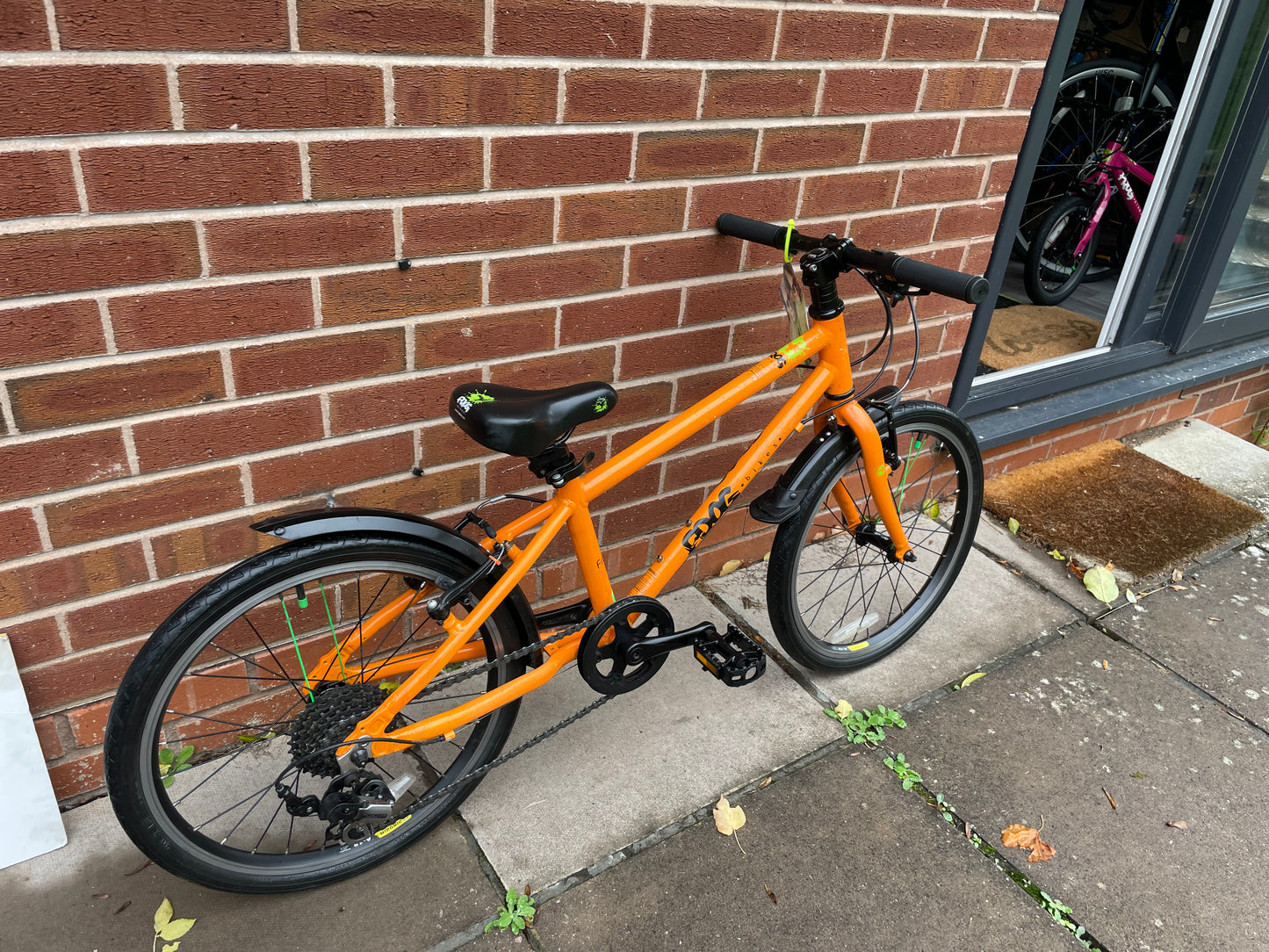 A Pre Loved Frog Bike For Sale, Orange Frog 55, 20” wheels, 8 speed, V brakes, mudguards, very lightweight, nationwide delivery is available.
