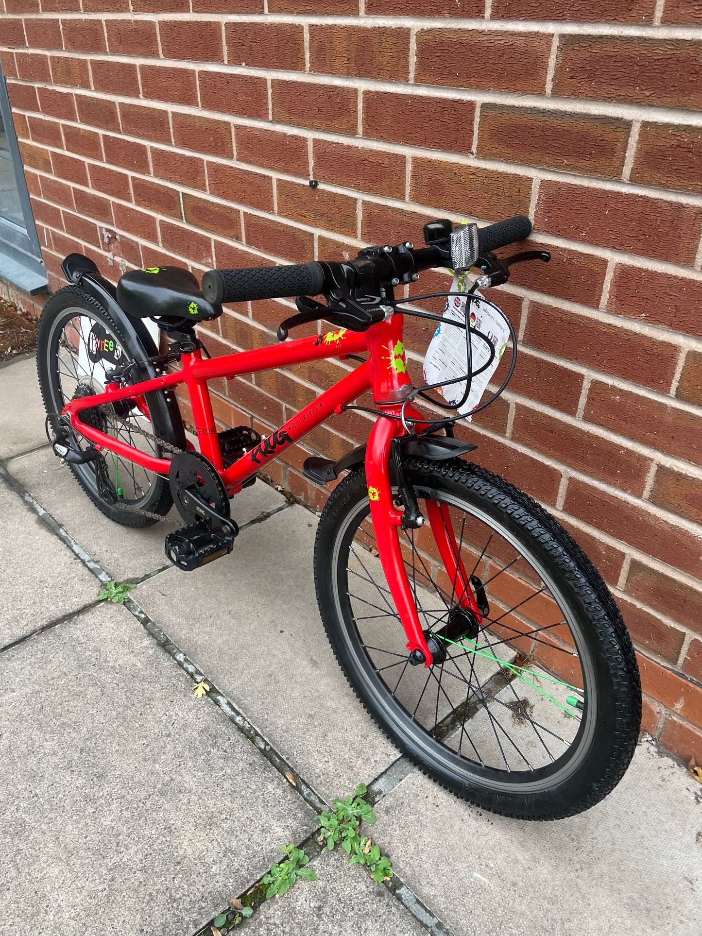 A Pre Loved Frog Bike For Sale, Red Frog 52, 20” wheels, 8 speed, V brakes, mudguards, very lightweight, nationwide delivery is available.