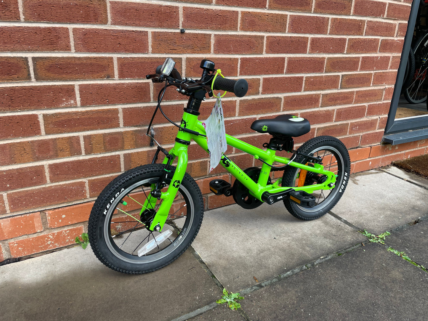 Brand New Frog Bike For Sale, Green Frog 38 First Pedal Bike, 14” wheels, V brakes, very lightweight, nationwide delivery is available.