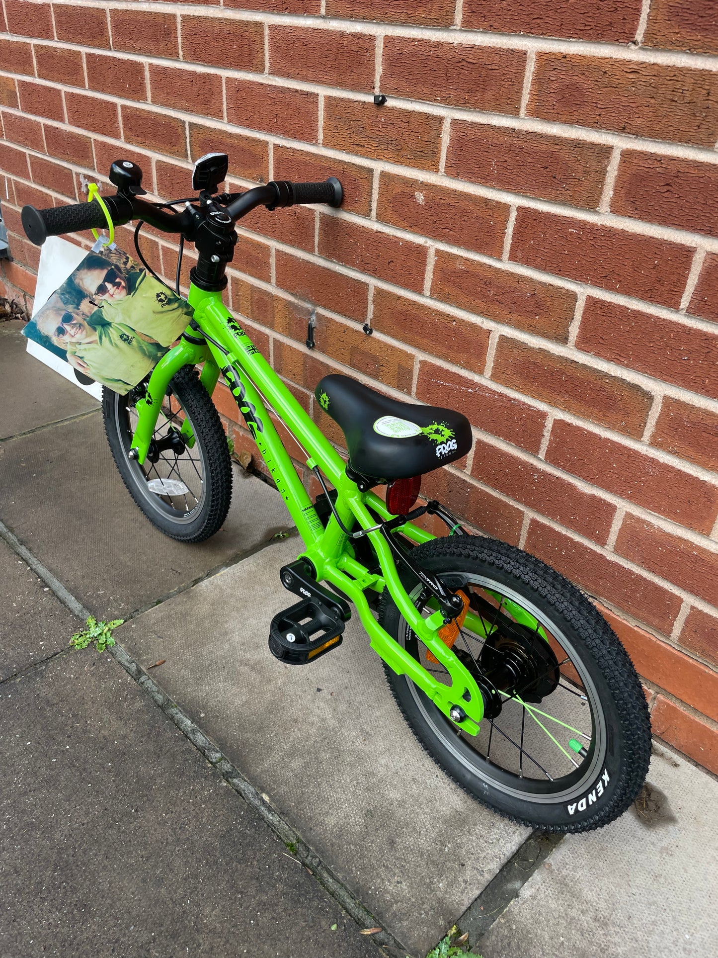 Brand New Frog Bike For Sale, Green Frog 38 First Pedal Bike, 14” wheels, V brakes, very lightweight, nationwide delivery is available.