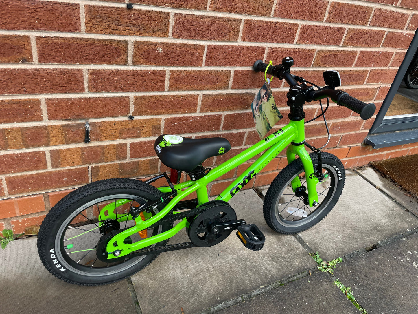 Brand New Frog Bike For Sale, Green Frog 38 First Pedal Bike, 14” wheels, V brakes, very lightweight, nationwide delivery is available.