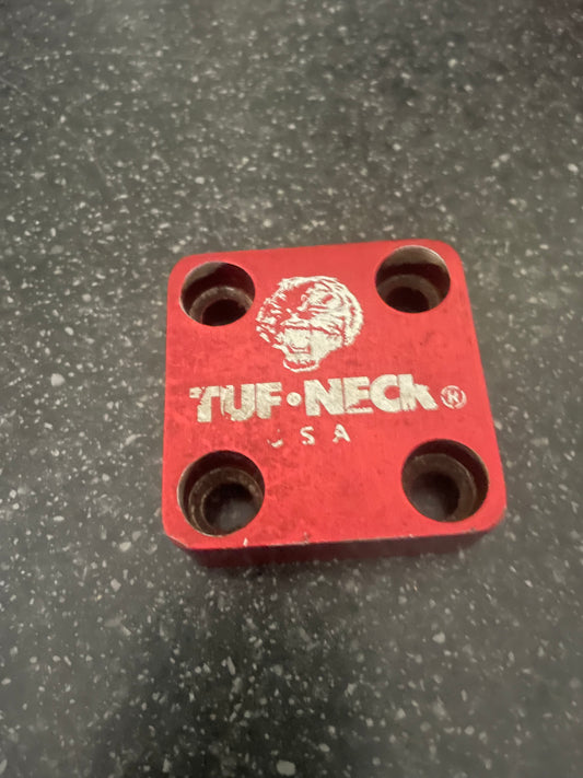 TUF-NECK handlebar clamp top piece, anodised red, very rare vintage 1980s BMX item.