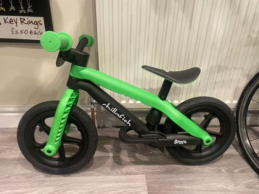Brand new balance bike BMXIE BMX 2-4 year old green &black, rear brake, racing number plate, nationwide delivery is available